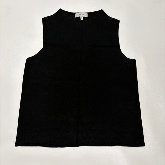 Milly Black Funnel Neck Sleeveless Tank Classic Capsule Sz M - Picture 2 of 7